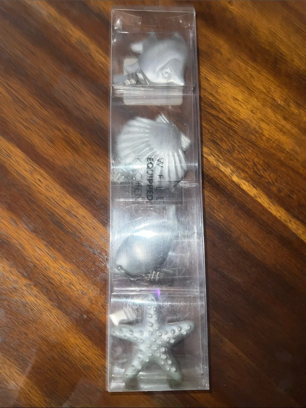 Silver Coastal Sea Shell Fish Table Cloth Weight Set